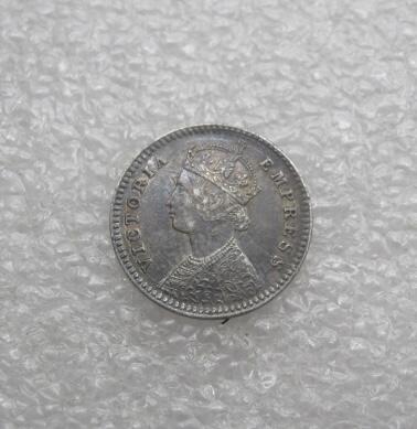 英属印度1881年2安娜维多利亚银币AU