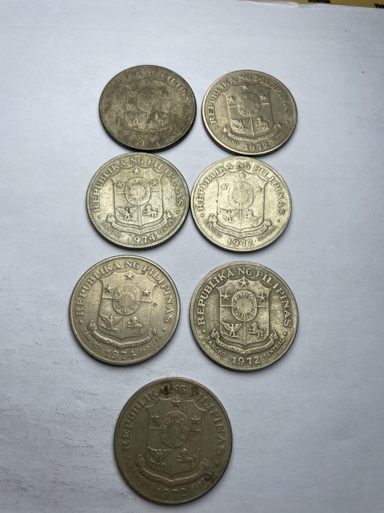 每日一拍，2024年集古藏今外币拍卖第十一期-第9场—（总第109拍），新一期拍卖开始了 菲律宾一比索7枚