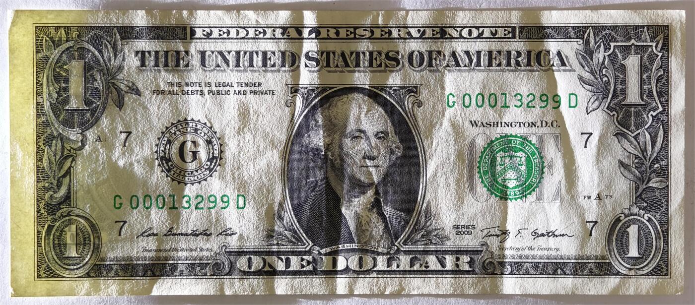 紫瑗钱币——第393期拍卖——纸币场 美国 2009年 G版 无序列 乔治·华盛顿 1美元 AU