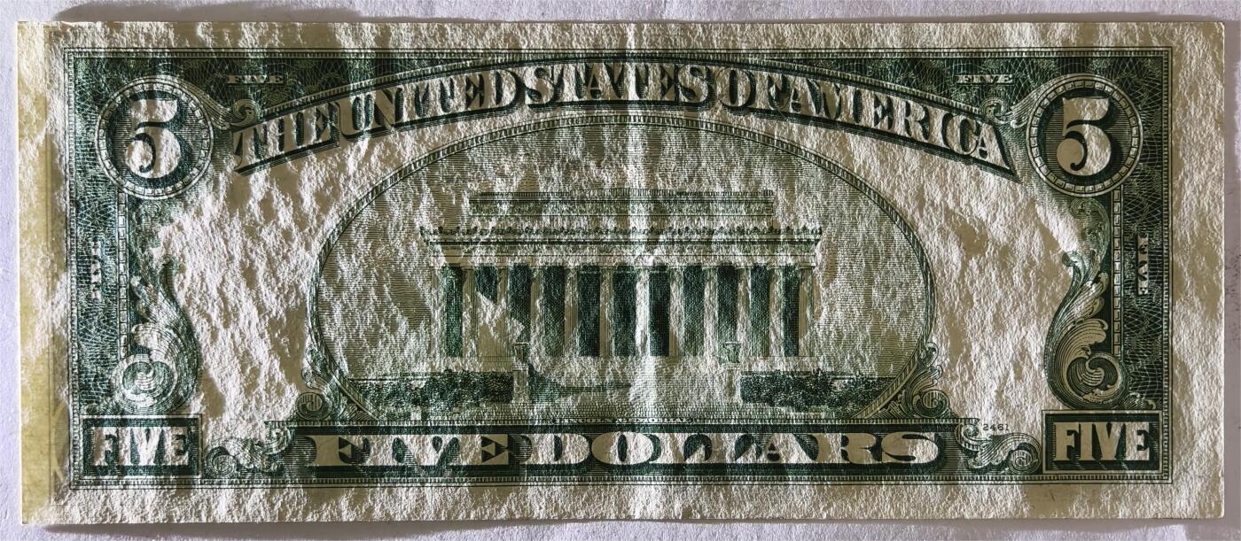 紫瑗钱币——第393期拍卖——纸币场 美国 1953年 B序列 亚伯拉罕·林肯 5美元 蓝印 银元券 流通品