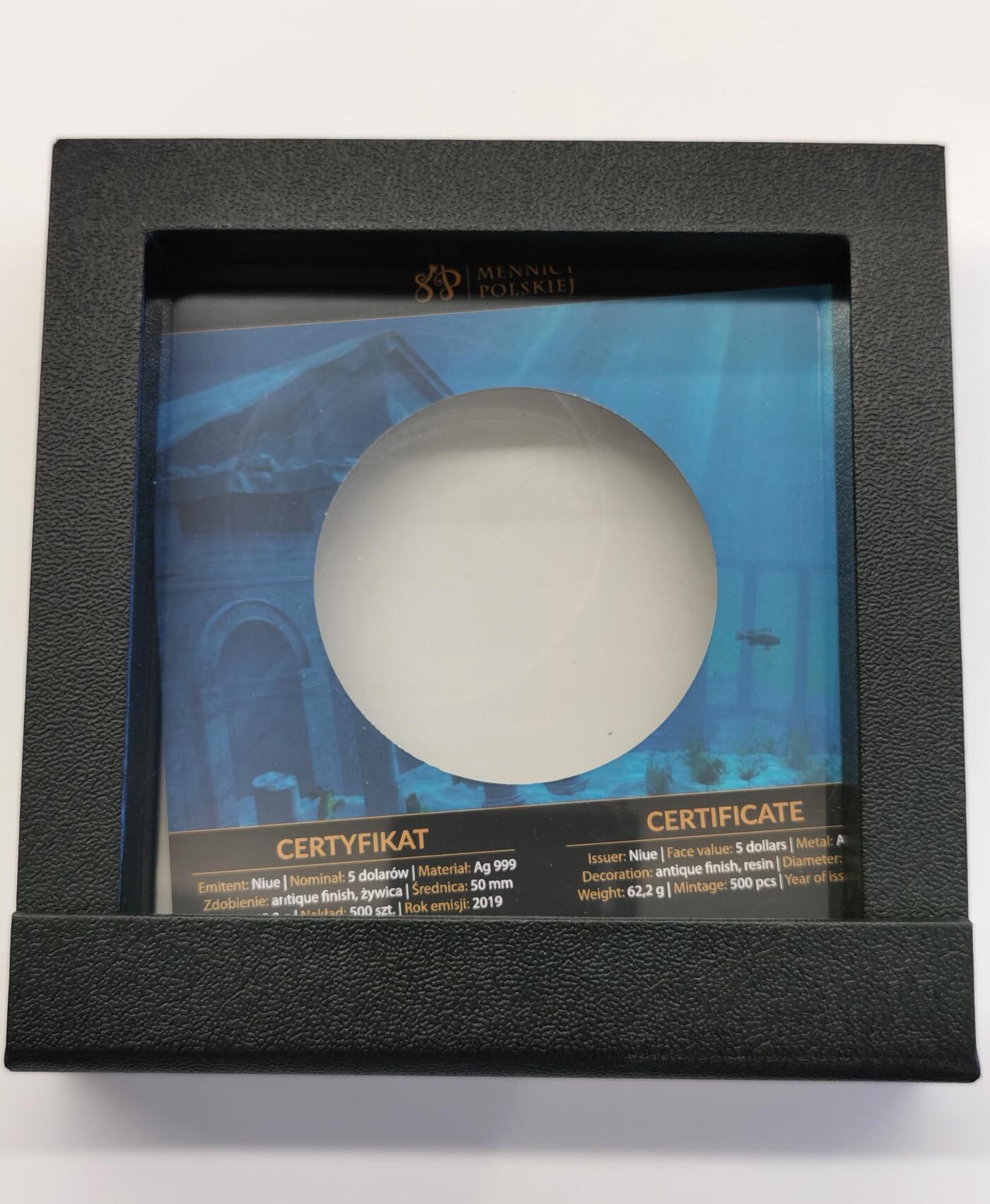 博洋堂“夏光旖旎”7月精品专场暨第085期（全场包邮） NGC MS69 2019年纽埃首发2盎司亚特兰蒂斯镶嵌树脂高浮雕仿古银币，盒证齐全