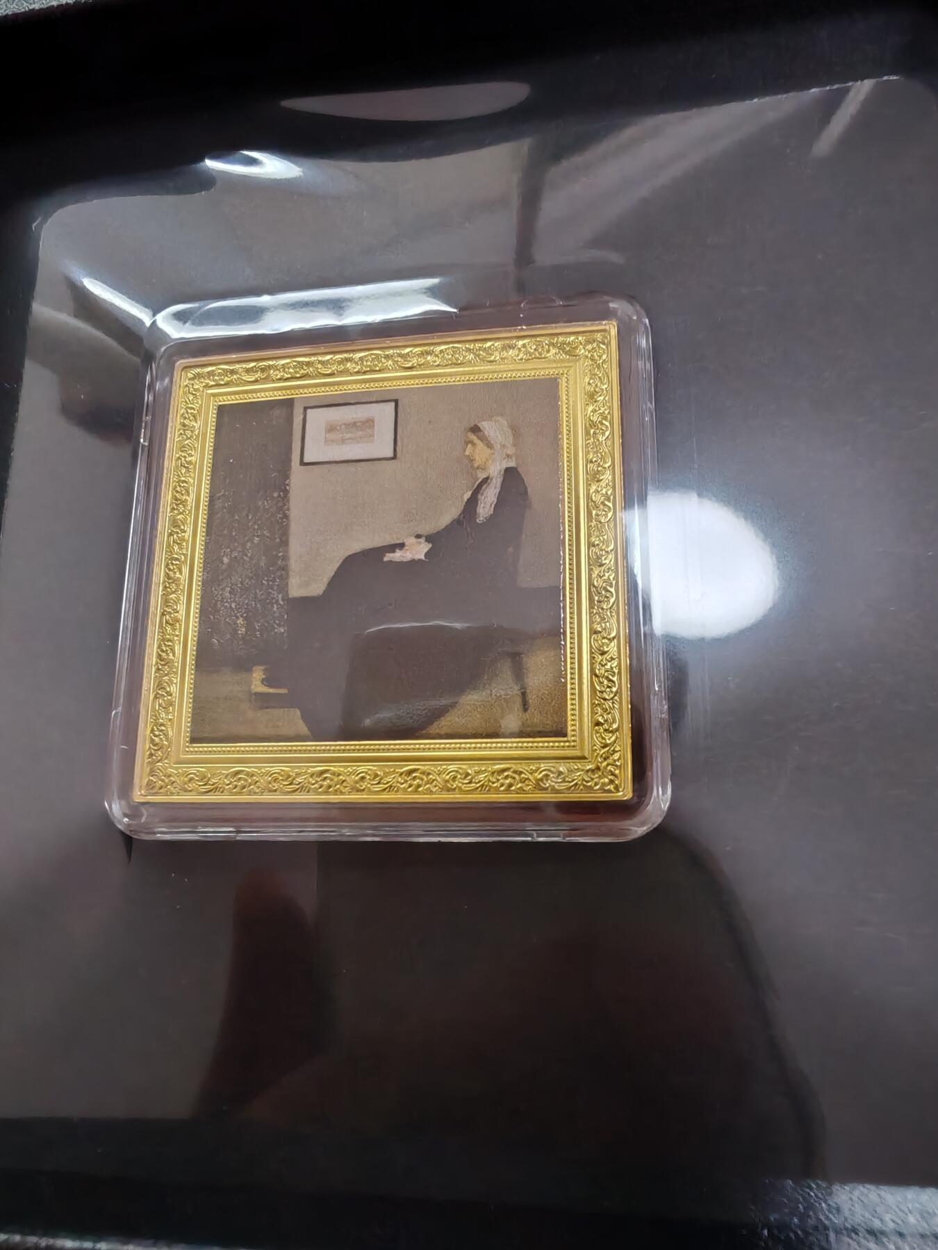 长老汇龙年精选第十二场拍卖（满分进行曲） 2019纽埃世界名画系列之惠斯勒的母亲1盎司1元彩色精制银币，盒证全，发行价650元