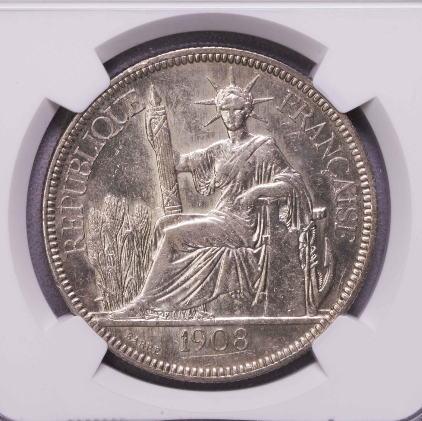 NGC-AU55/6714412-017 1908A 法属印支坐洋银币