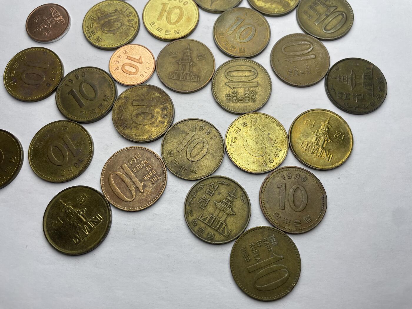 每日一拍，2024年集古藏今外币拍卖第十一期-第9场—（总第109拍），新一期拍卖开始了 韩国10元26枚