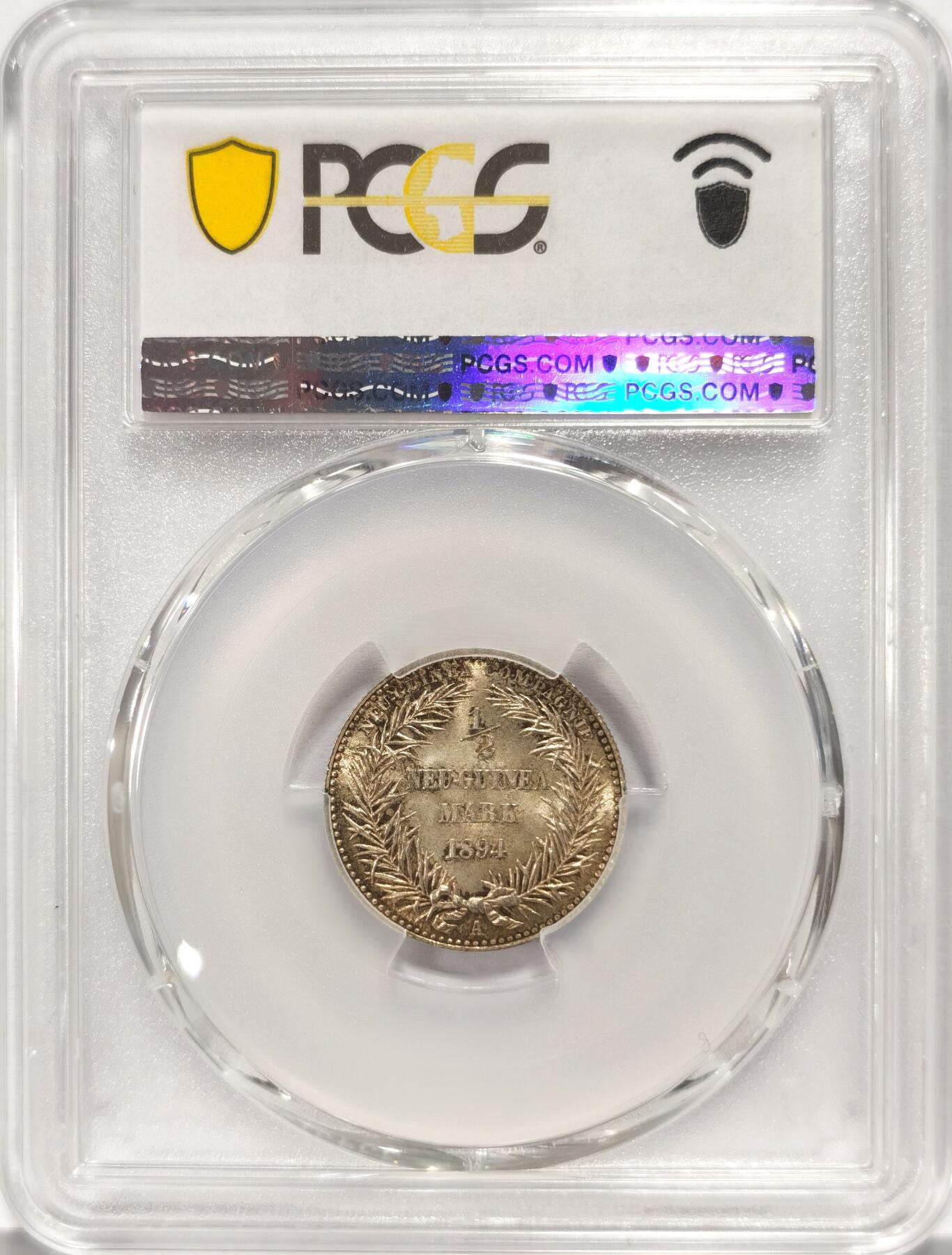 博洋堂“夏光旖旎”7月精品专场暨第085期（全场包邮） PCGS MS66 德属新几内亚1894年天堂鸟1/2马克 名誉品种 罕见超高分