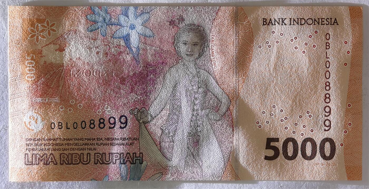 紫瑗钱币——第393期拍卖——纸币场 【双尾9 倒置号】印度尼西亚 2022年 伊达姆·哈立德 5000卢比 UNC