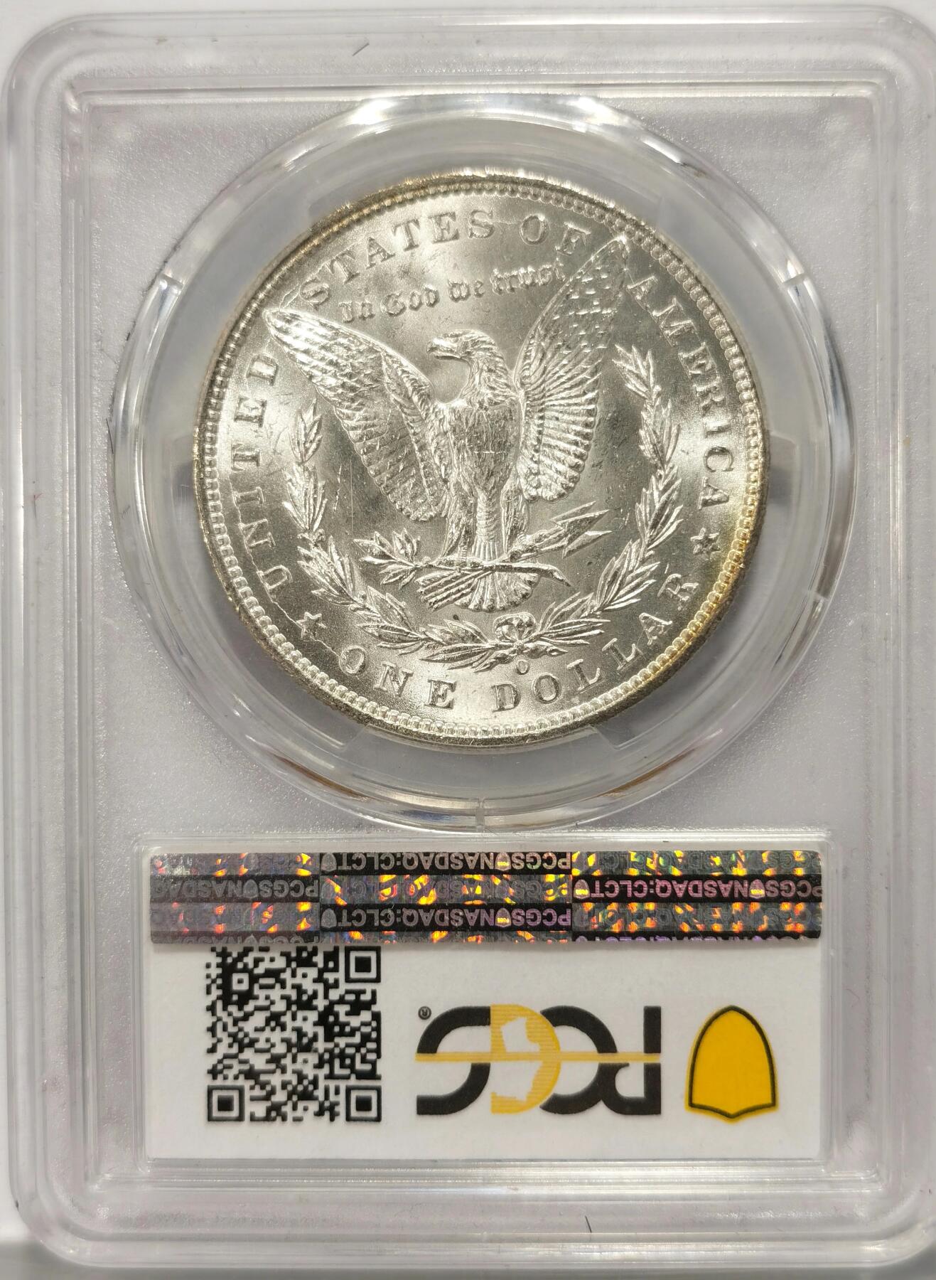 博洋堂“夏光旖旎”7月精品专场暨第085期（全场包邮） 1899年美国摩根银币O版PCGS-MS64，原汁原味五彩老包浆，包浆醇厚润泽又犀利，币面清爽干净又漂亮，打制精美，状态一流，市场上比较稀少年份的摩根银币
