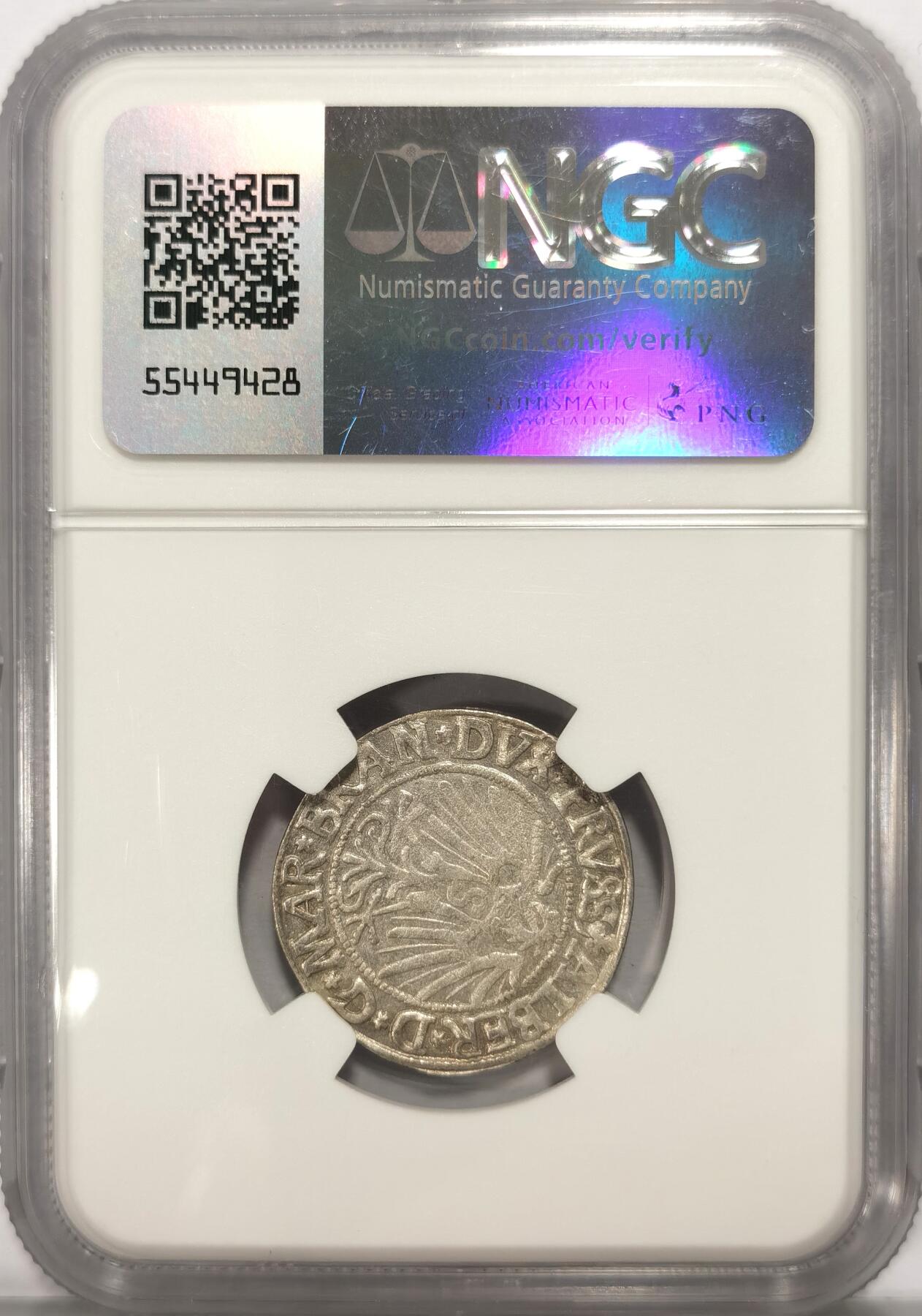 博洋堂“夏光旖旎”7月精品专场暨第085期（全场包邮） NGC AU58 德国普鲁士1541年阿尔伯特1格罗申银币