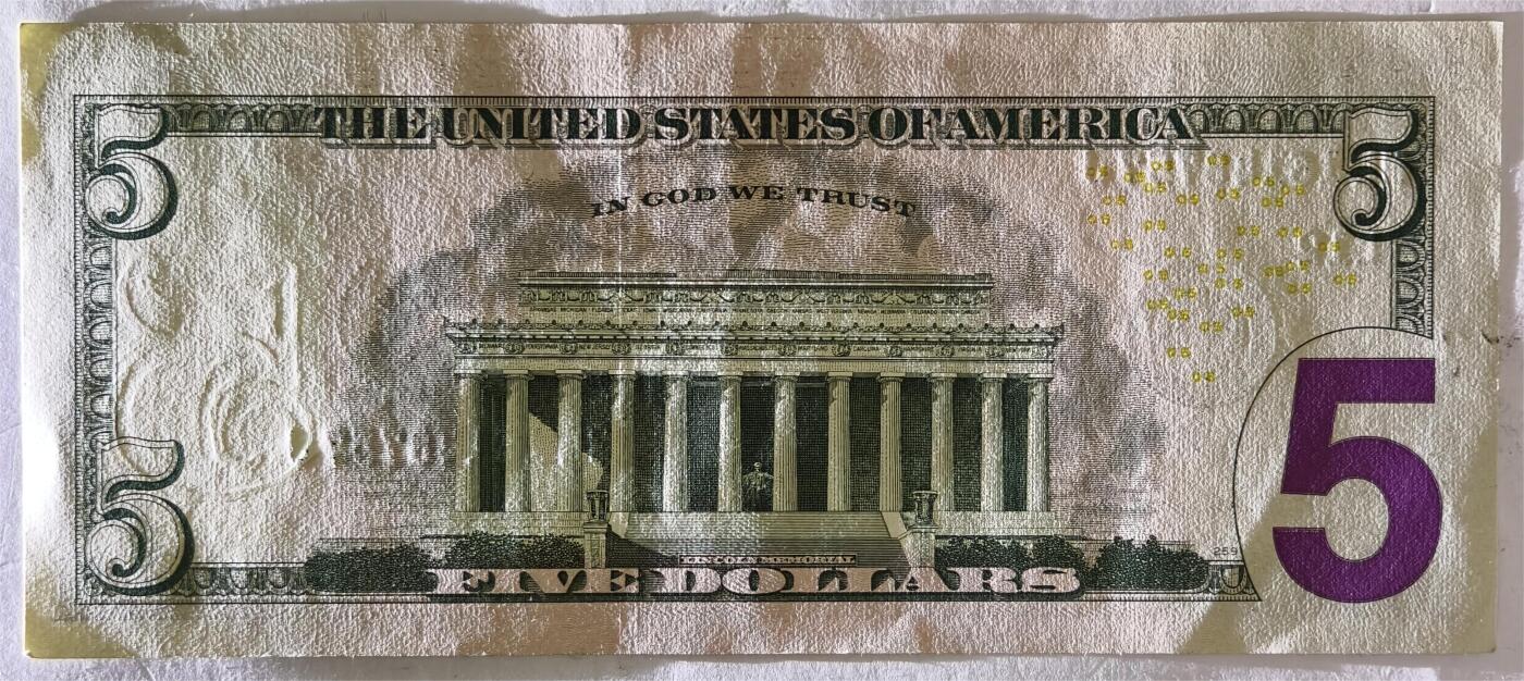 紫瑗钱币——第393期拍卖——纸币场 美国 2013年 L版 无序列 亚伯拉罕·林肯 5美元 彩色版 UNC