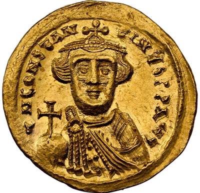 梧彩钱庄捡漏拍柒月3 - Constans II, AD 641-668 拜占庭帝国君士坦斯二世金币