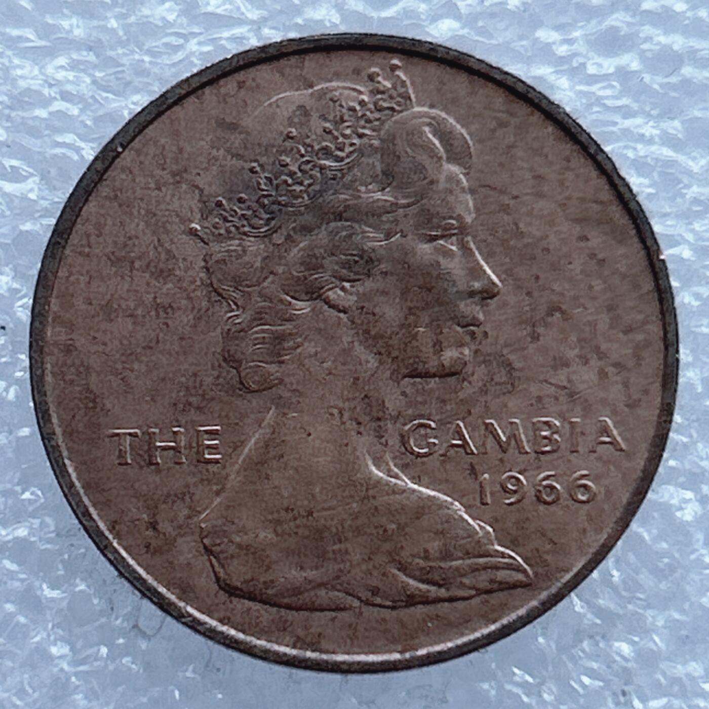 第一海外回流一元起拍收藏 散币专场 第104期 1966年英属冈比亚1便士铜币 伊丽莎白二世