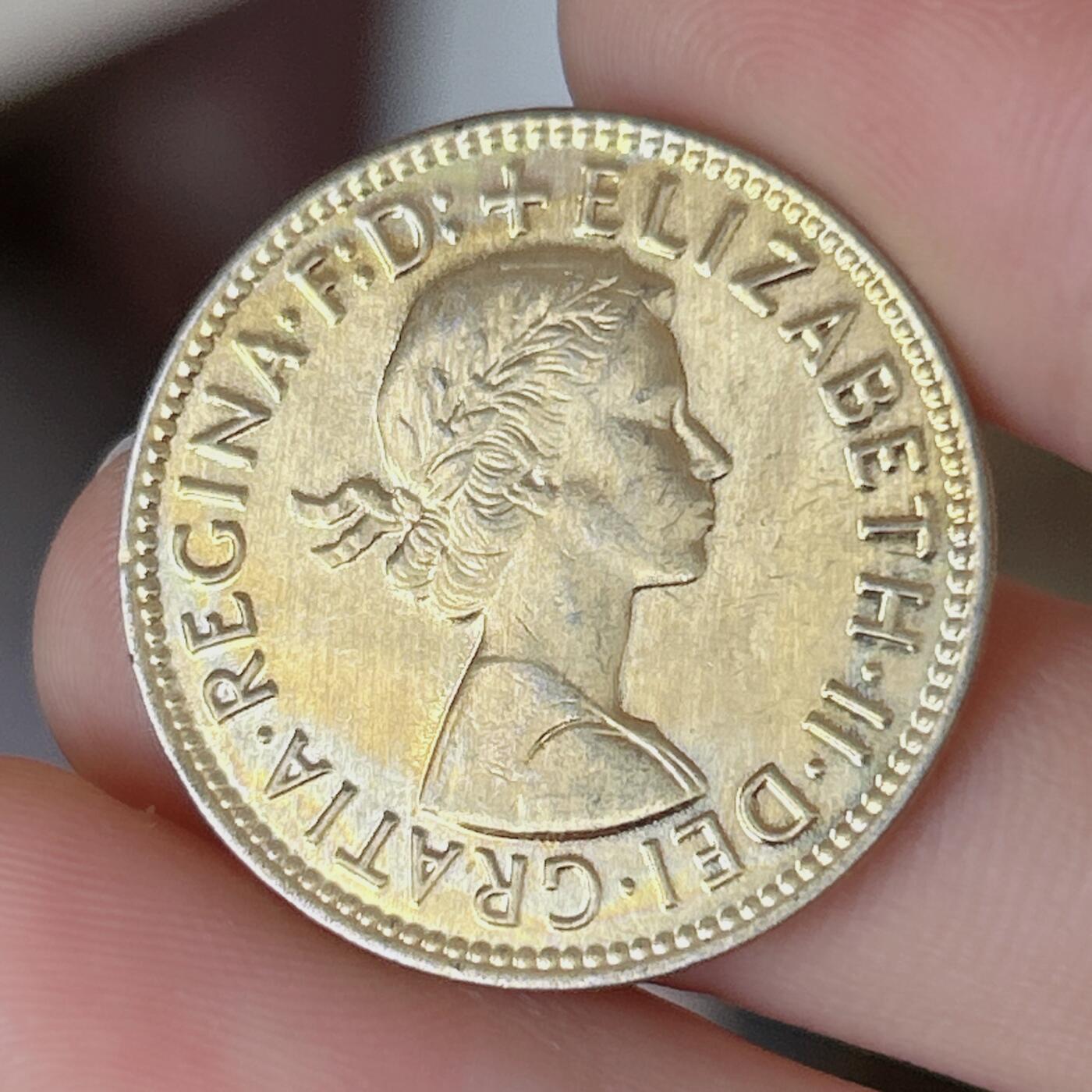 海外回流1元起拍小铺 各国钱币散币场 第14期 英国1967年半便士镀金币