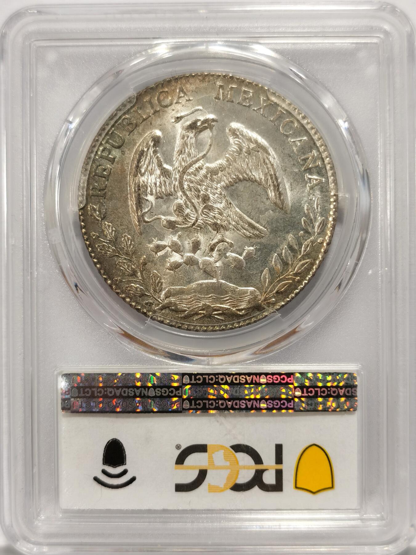 博洋堂“夏光旖旎”7月精品专场暨第085期（全场包邮） PCGS MS65 墨西哥1881年MO MH版花边鹰洋，极美月牙彩包浆，PC亚军分