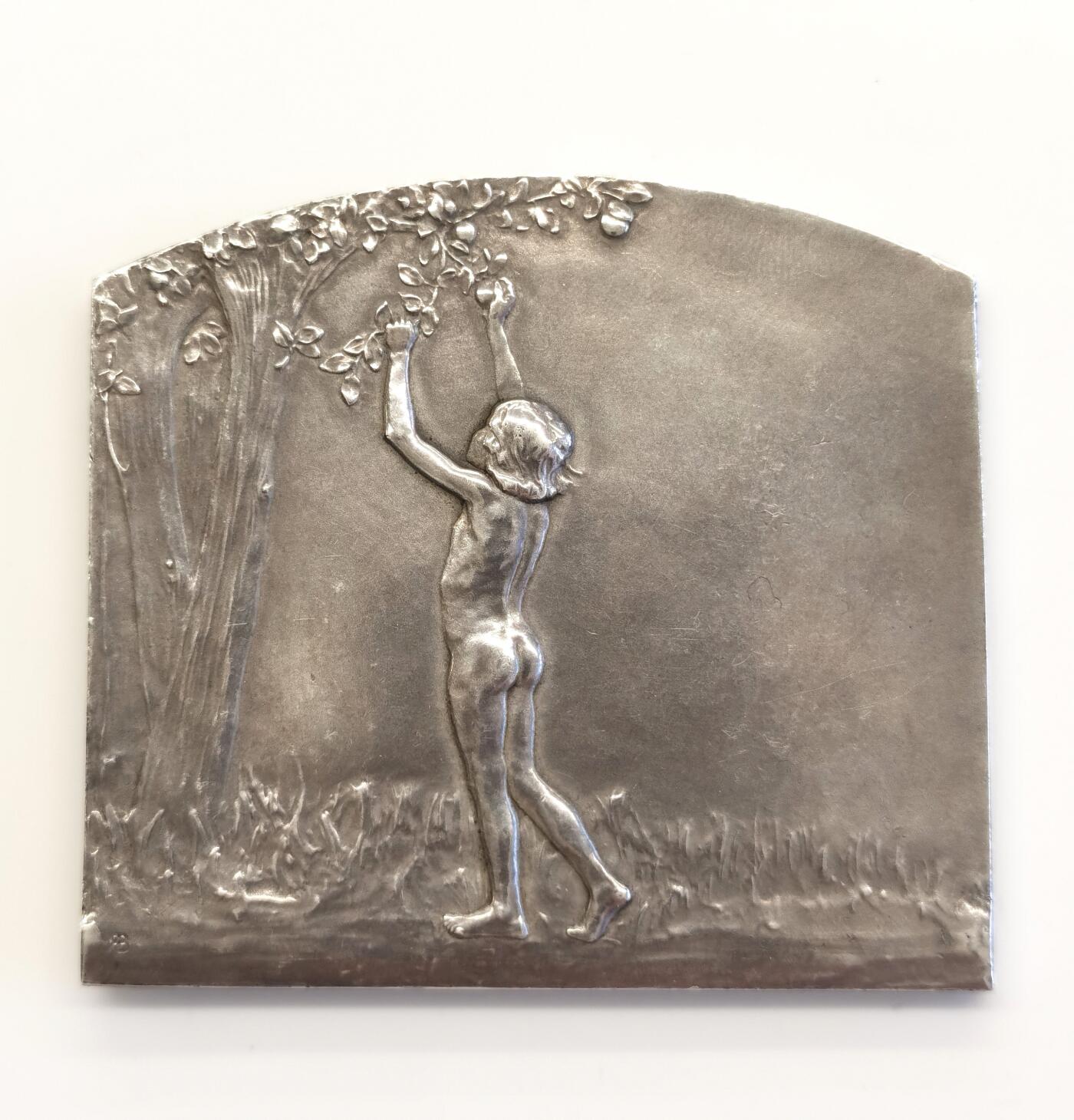 博洋堂“夏光旖旎”7月精品专场暨第085期（全场包邮） 1904年法国银婚银章（原盒），Baudichon作品，72*66mm，152g，未刻字，边铭丰饶角+1ARGENT