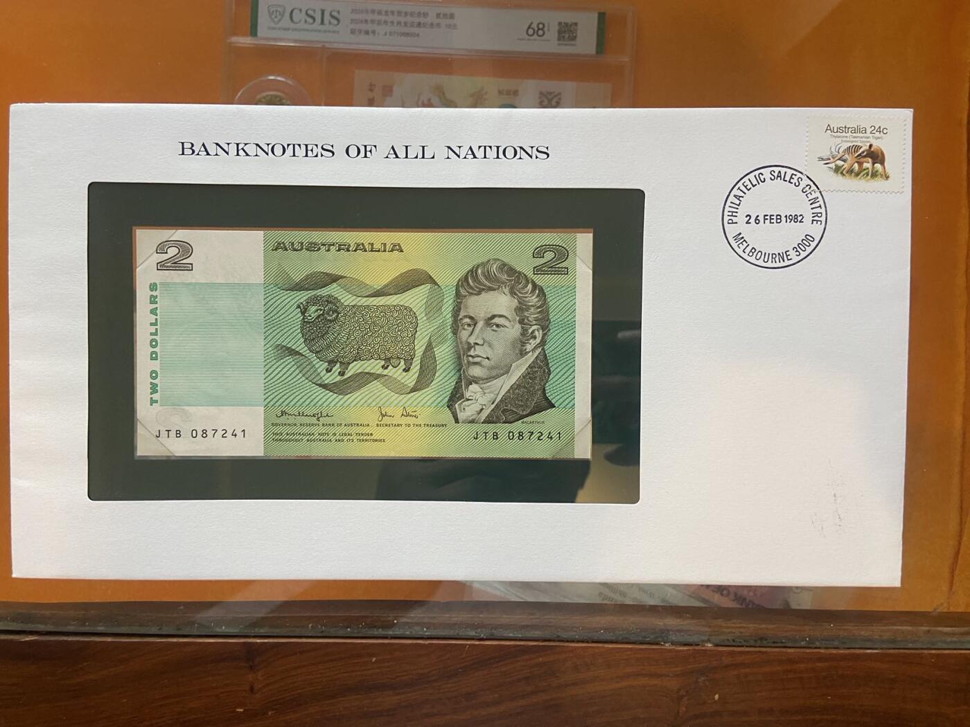 【炜奕收藏】第十期，评级币专场 富兰克林邮币封，澳大利亚2元纸币，绵羊纸币