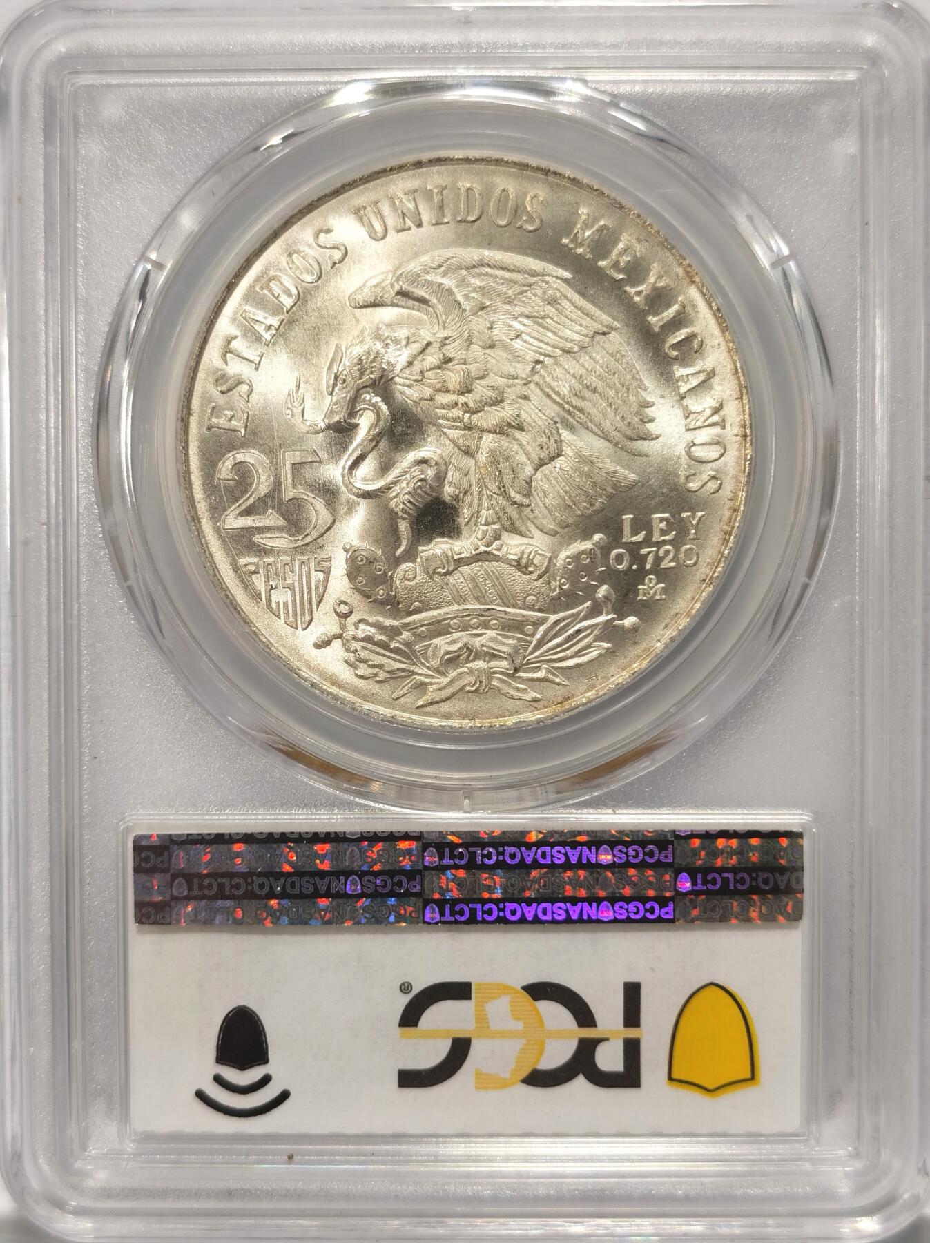 博洋堂“夏光旖旎”7月精品专场暨第085期（全场包邮） PCGS MS67 墨西哥1968年奥运纪念25比索银币