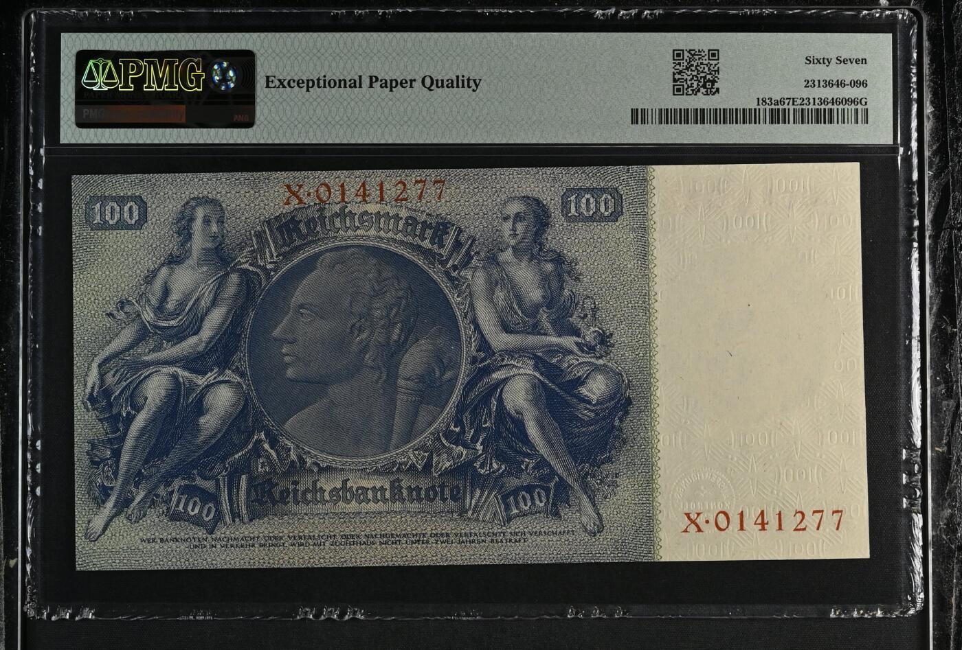 蝶之物语  第三期【精】 【X0141277】1935年德国100马克  PMG 67E  冠军分