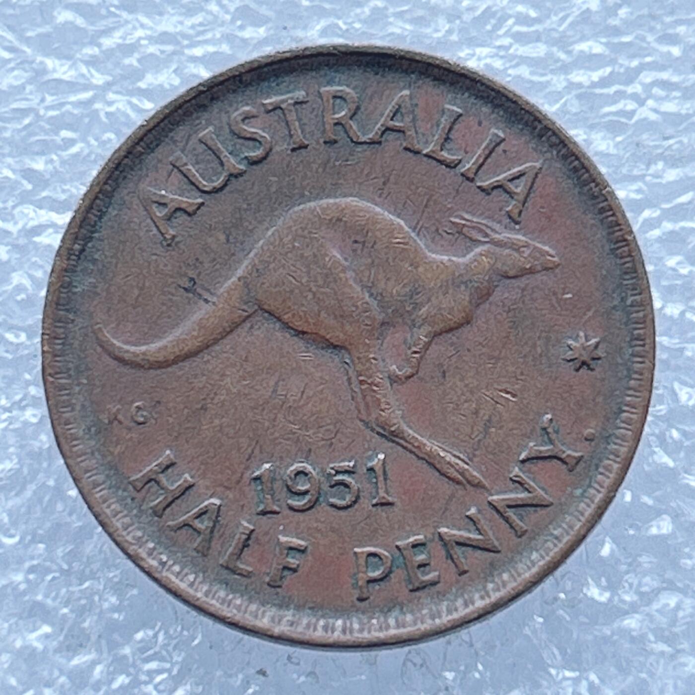 第一海外回流一元起拍收藏 散币专场 第104期 澳大利亚1951年半便士铜币 乔治六世