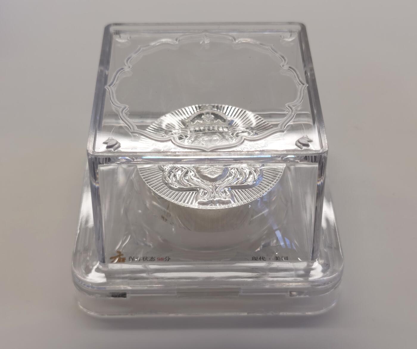 博洋堂“夏光旖旎”7月精品专场暨第085期（全场包邮） 美国雄狮100克银章，stacker公司精品铸造，大唐评级，带证书，盒封