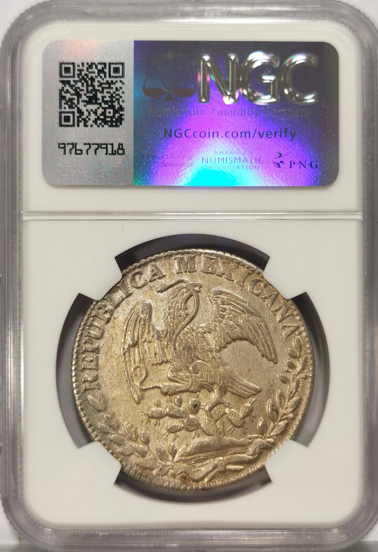 博洋堂“夏光旖旎”7月精品专场暨第085期（全场包邮） NGC UNC 墨西哥1837年GO PJ版鹰洋，少见早期年份，年份后三点版，收藏级状态