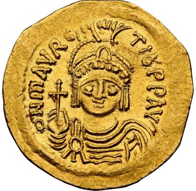 梧彩钱庄捡漏拍柒月3 - Maur.Tiberius, AD 582-602 拜占庭帝国提比略金币