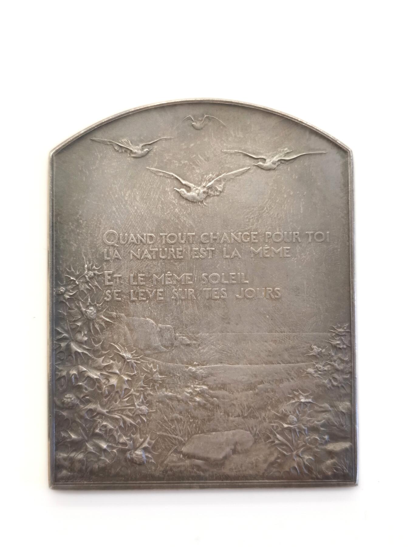 博洋堂“夏光旖旎”7月精品专场暨第085期（全场包邮） 1900年法国致敬太阳银章（原盒），Georges Dupre作品，64*51mm，70.8g，边铭丰饶角+ARGENT