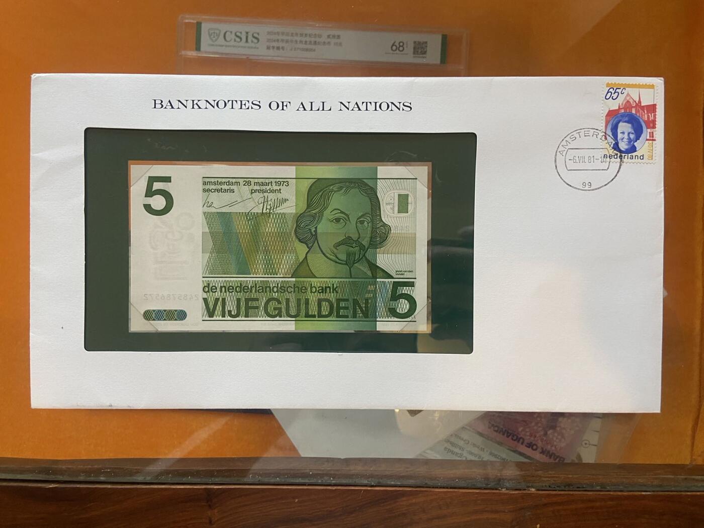 【炜奕收藏】第十期，评级币专场 富兰克林邮币封，荷兰5盾