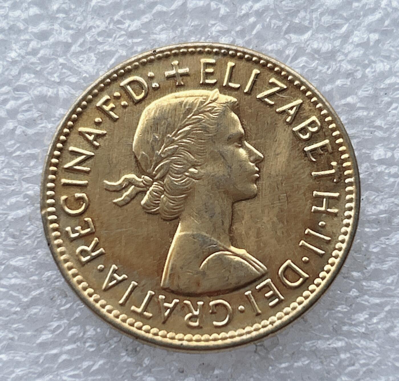 海外回流1元起拍小铺 各国钱币散币场 第14期 英国1967年半便士镀金币