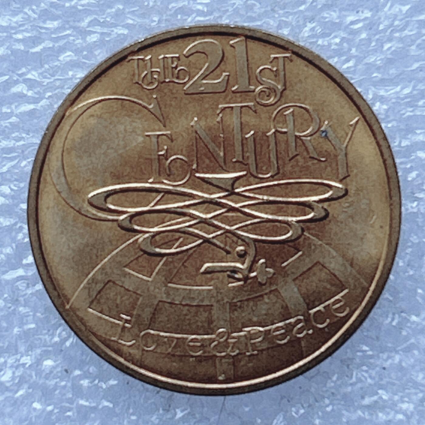 第一海外回流一元起拍收藏 散币专场 第104期 日本2000年千禧年迎接21世纪热爱和平纪念铜章