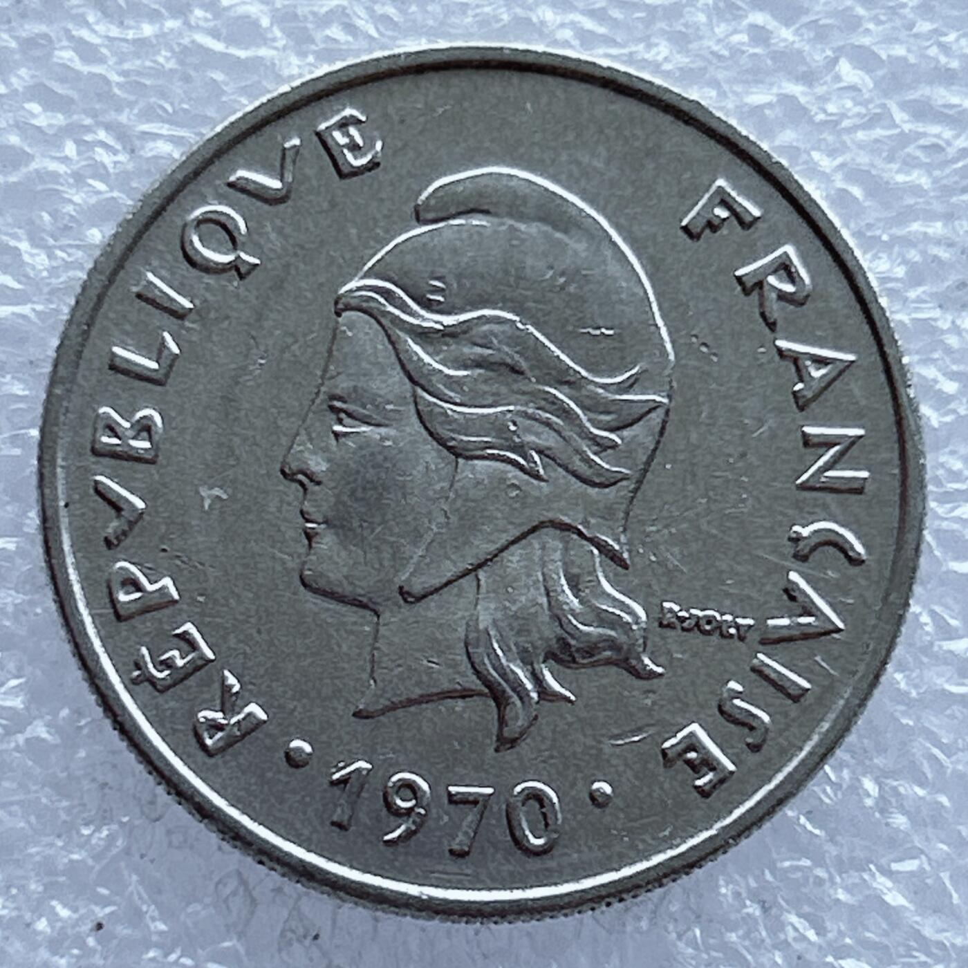 第一海外回流一元起拍收藏 散币专场 第104期 法属新赫布里底1970年20法郎