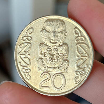 海外回流1元起拍小铺 各国钱币散币场 第14期 - 新西兰1990年20分镀金币