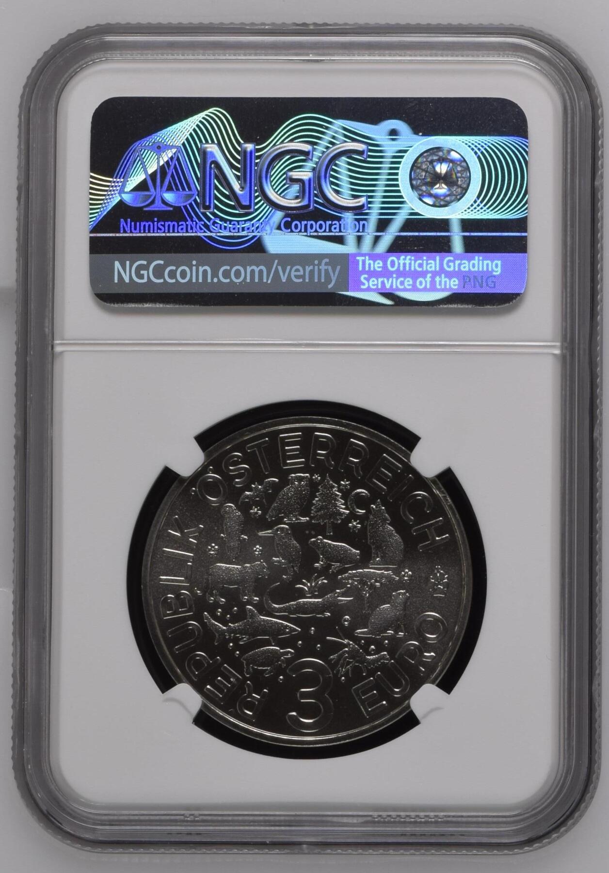长老汇龙年精选第十三场拍卖 2019 奥地利水獭彩色发光金属币，NGC MS69，首期