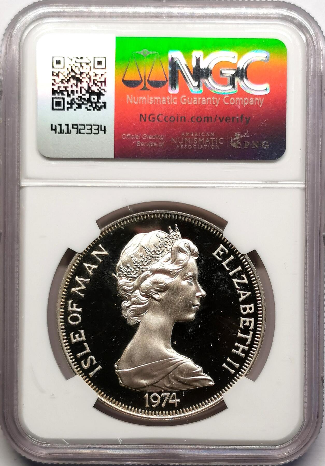 凡希社世界钱币微拍第二百七十八期 1974马恩岛丘吉尔纪念克朗大银NGC-PF65UC