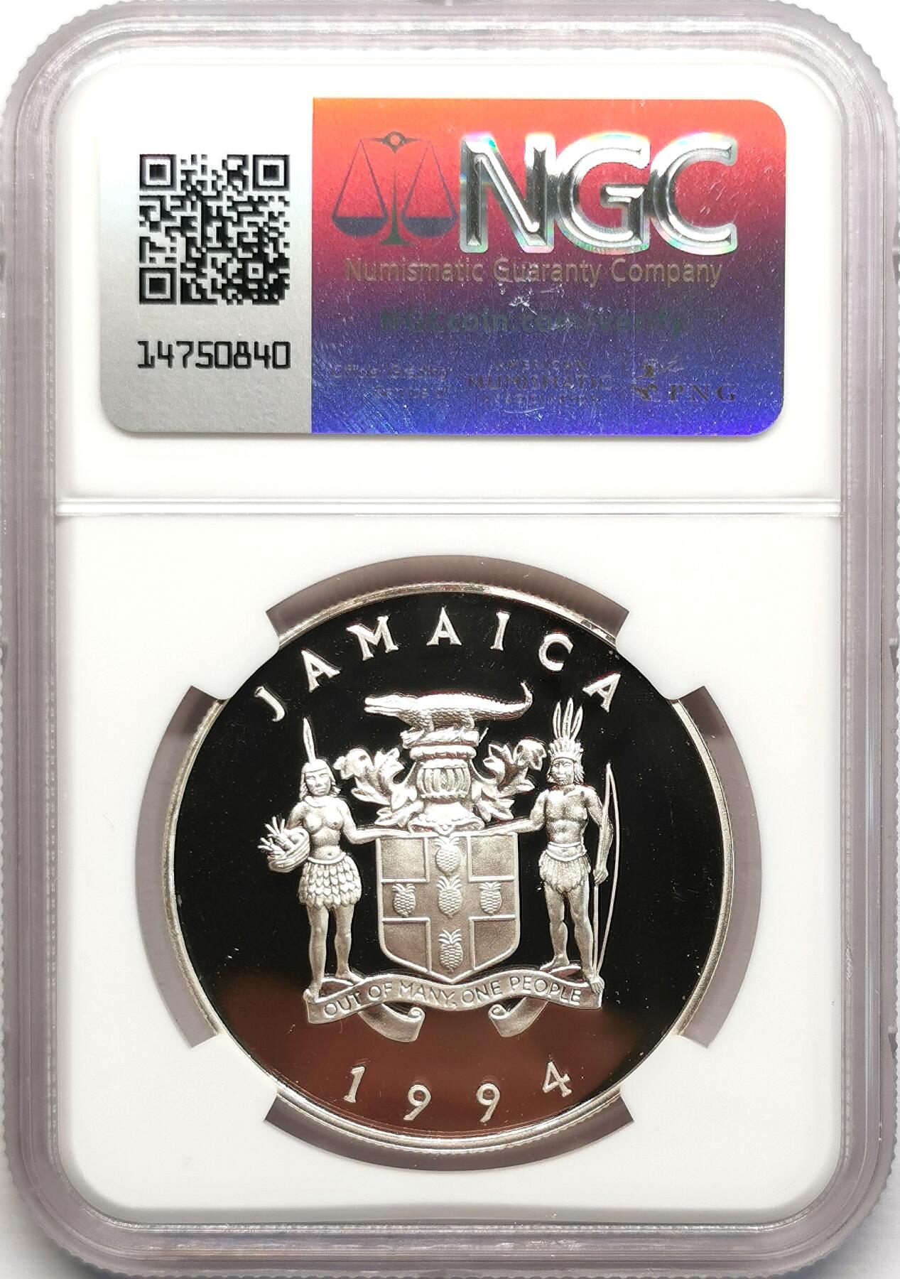 凡希社世界钱币微拍第二百七十八期 1994牙买加皇室婚礼纪念25元大银精铸NGC-PF68UC