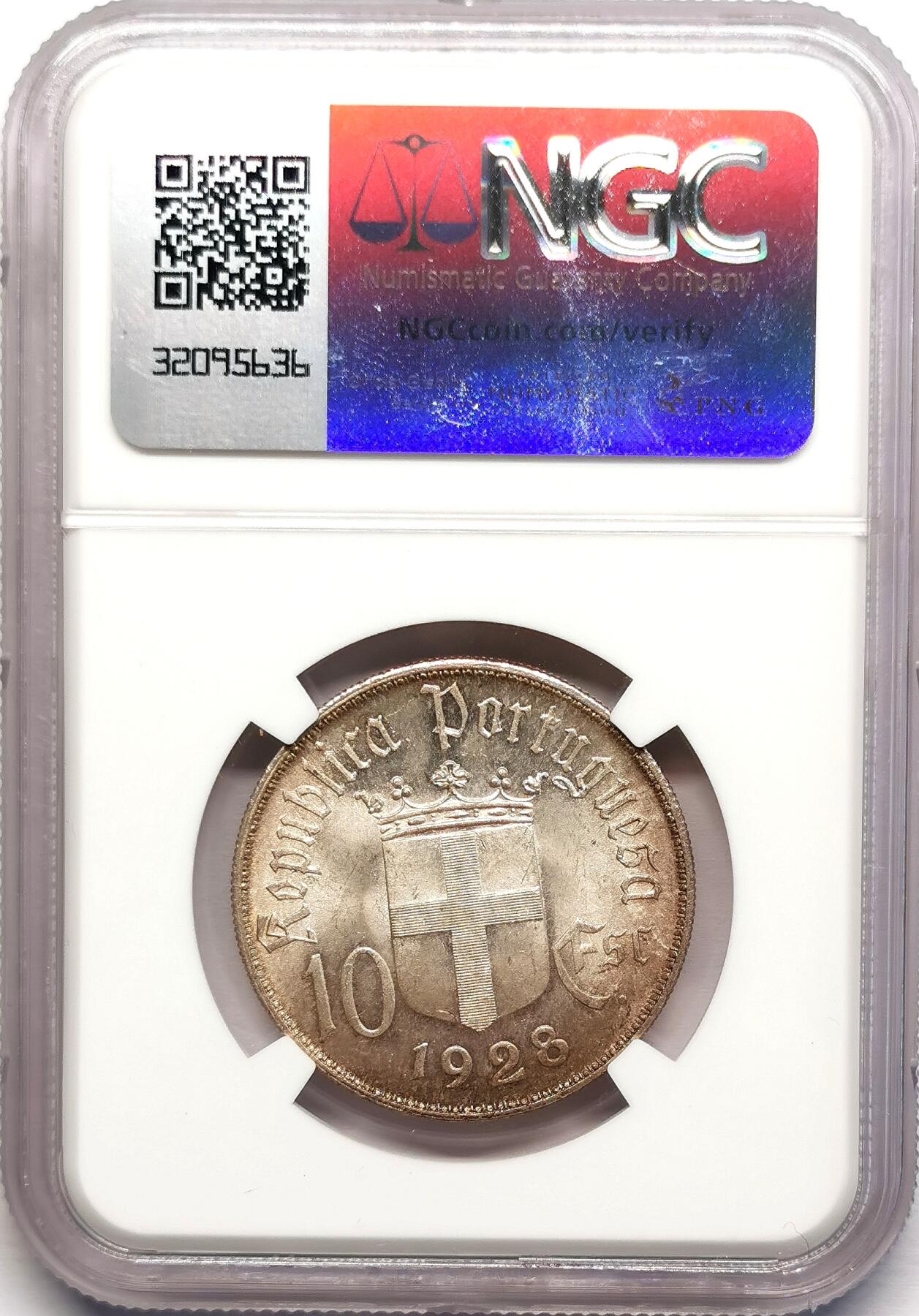 凡希社世界钱币微拍第二百七十八期 1928葡萄牙欧里基战役纪念10E银币NGC-MS64