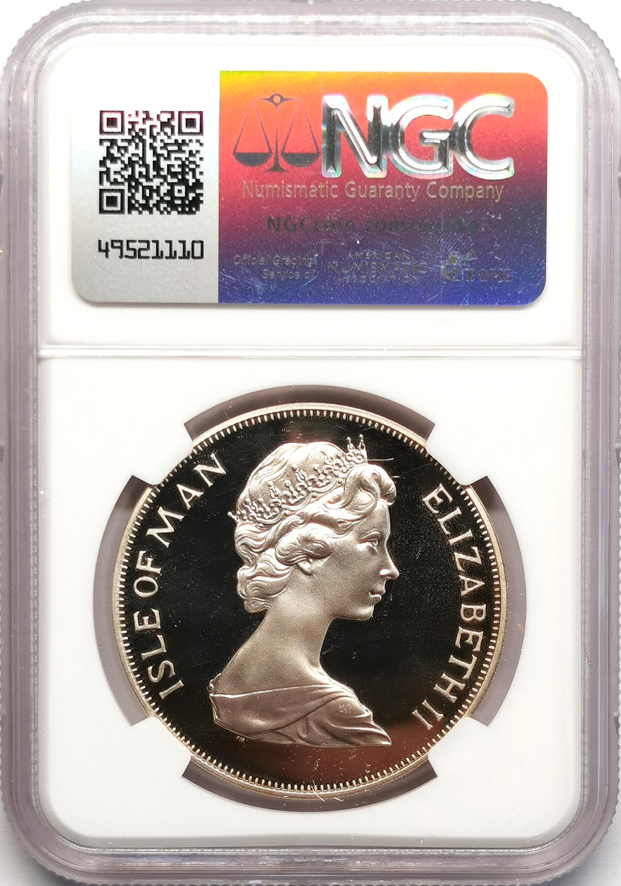 凡希社世界钱币微拍第二百七十八期 1977马恩岛伊丽莎白加冕25周年纪念克朗大银NGC-PF66UC