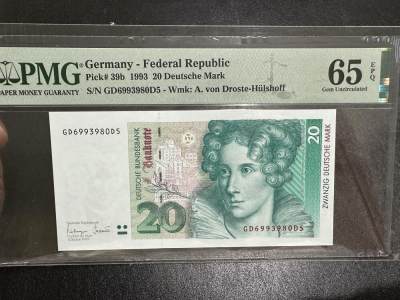《外钞收藏家》第三百九十六期 - 1993年德国20马克 无47 PMG65