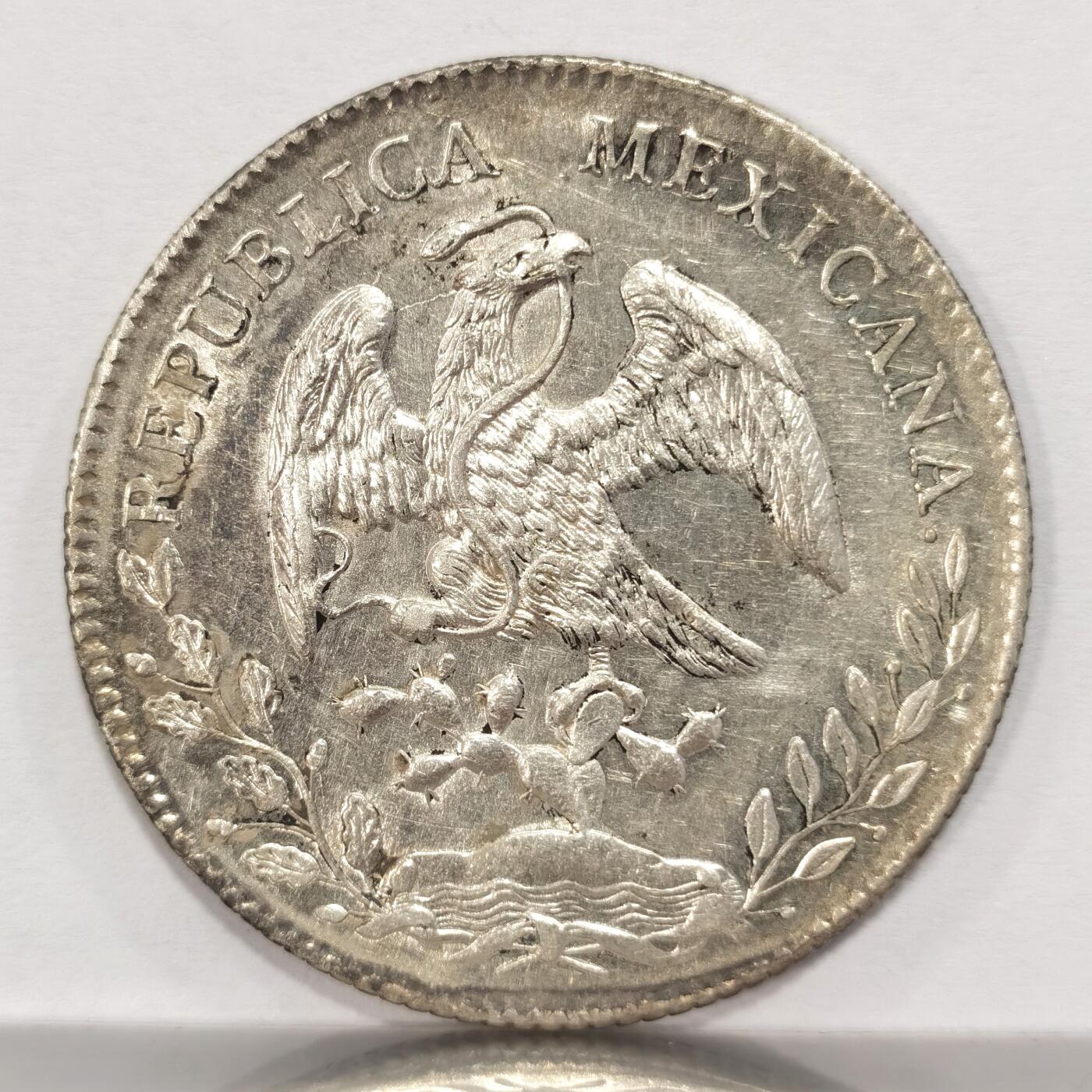 博洋堂世界钱币拍卖第086期（全场包邮） 墨西哥花边鹰洋Zs1893 8里亚尔 老包浆美品