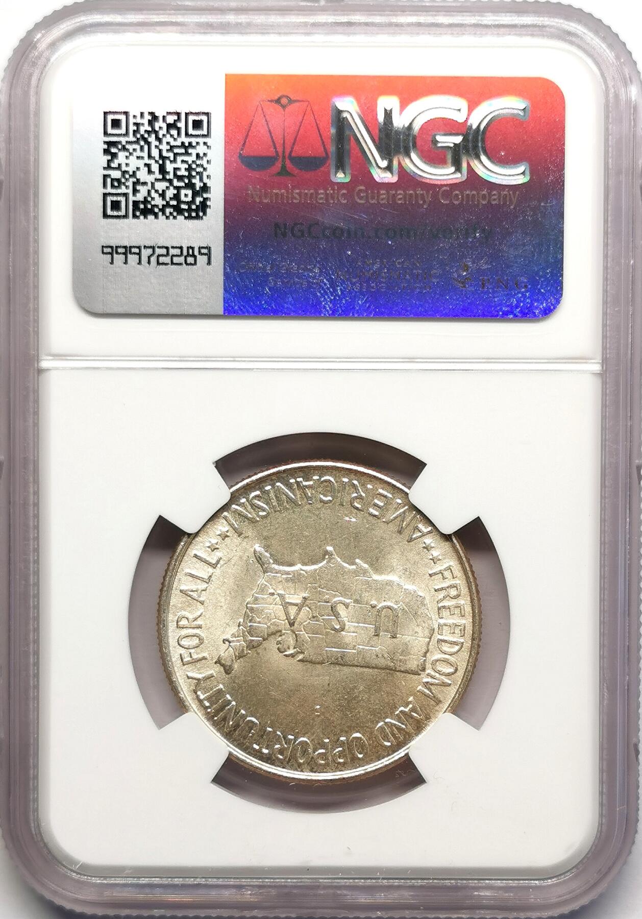 凡希社世界钱币微拍第二百七十八期 1952美国华盛顿卡佛纪念50美分NGC-MS63