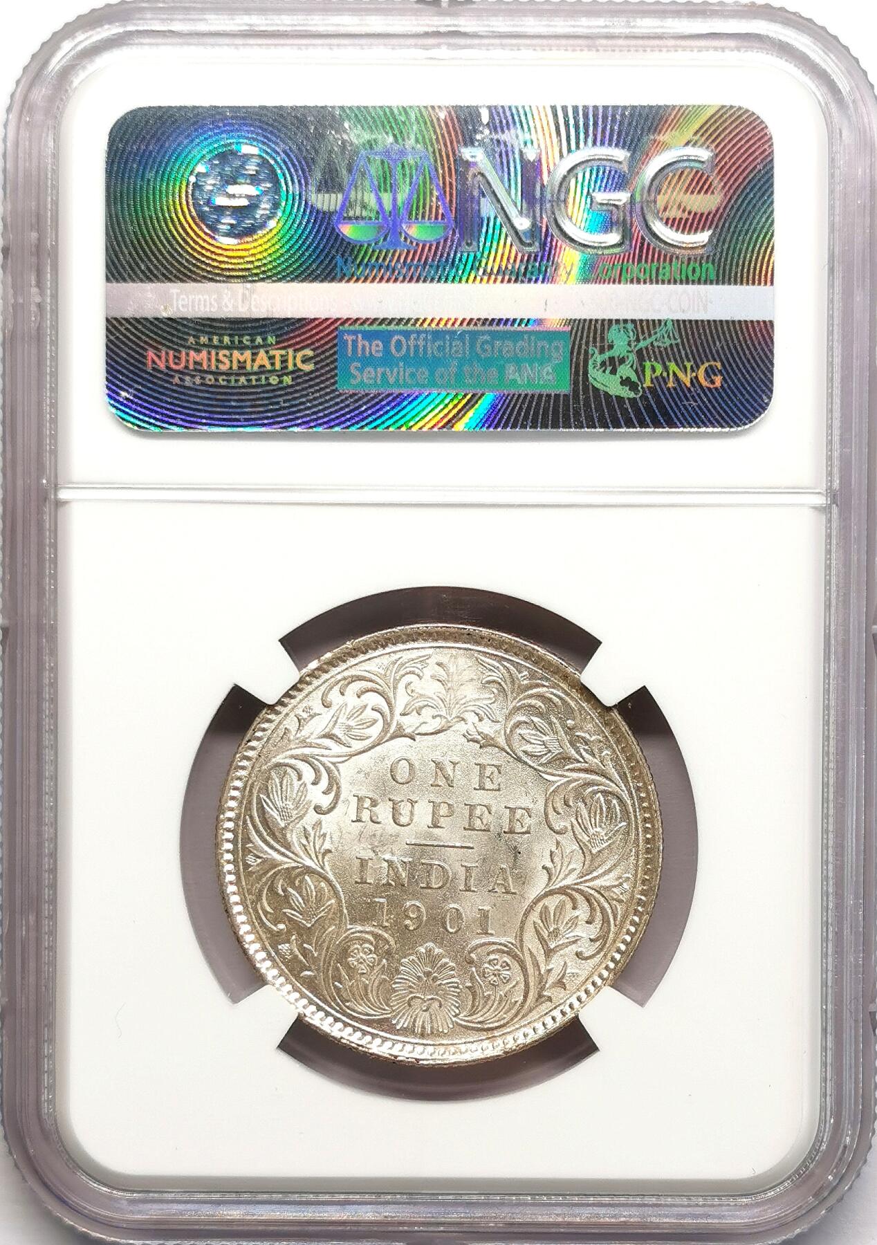 凡希社世界钱币微拍第二百七十八期 1901C英属印度小维卢比NGC-MS63