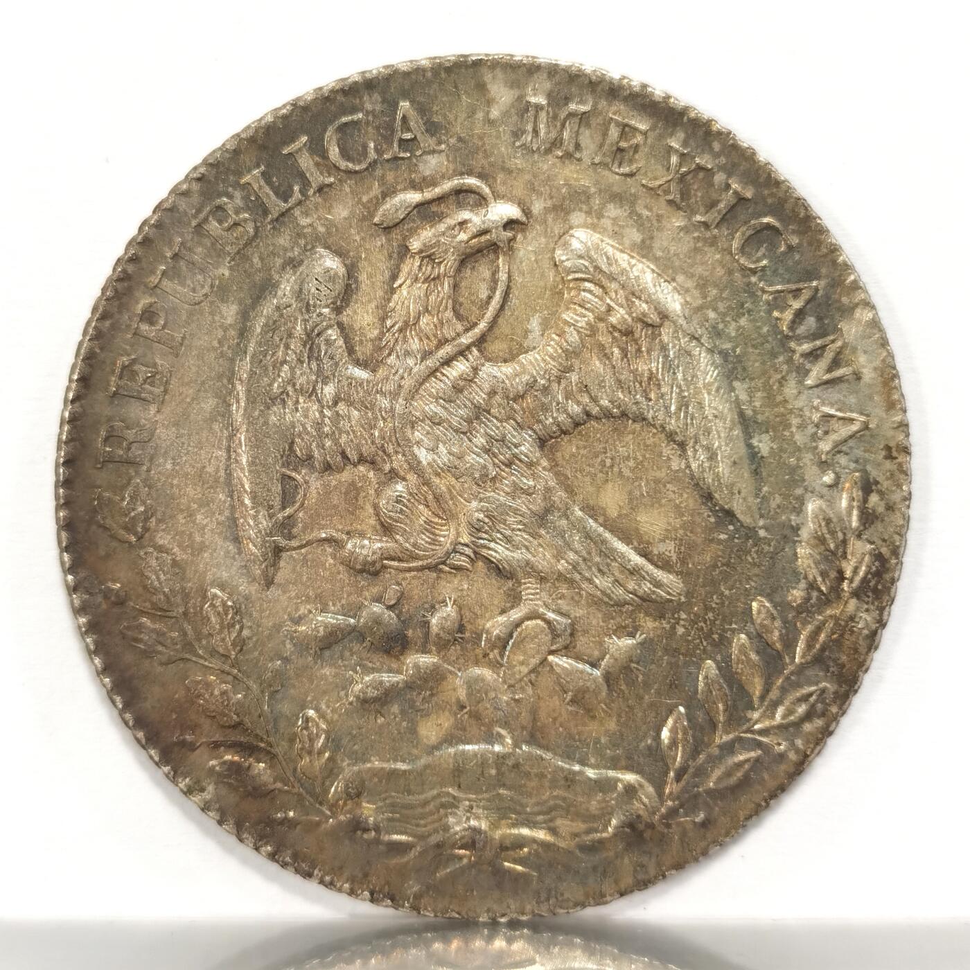 博洋堂世界钱币拍卖第086期（全场包邮） 墨西哥花边鹰洋Mo1895 8里亚尔 老包浆美品