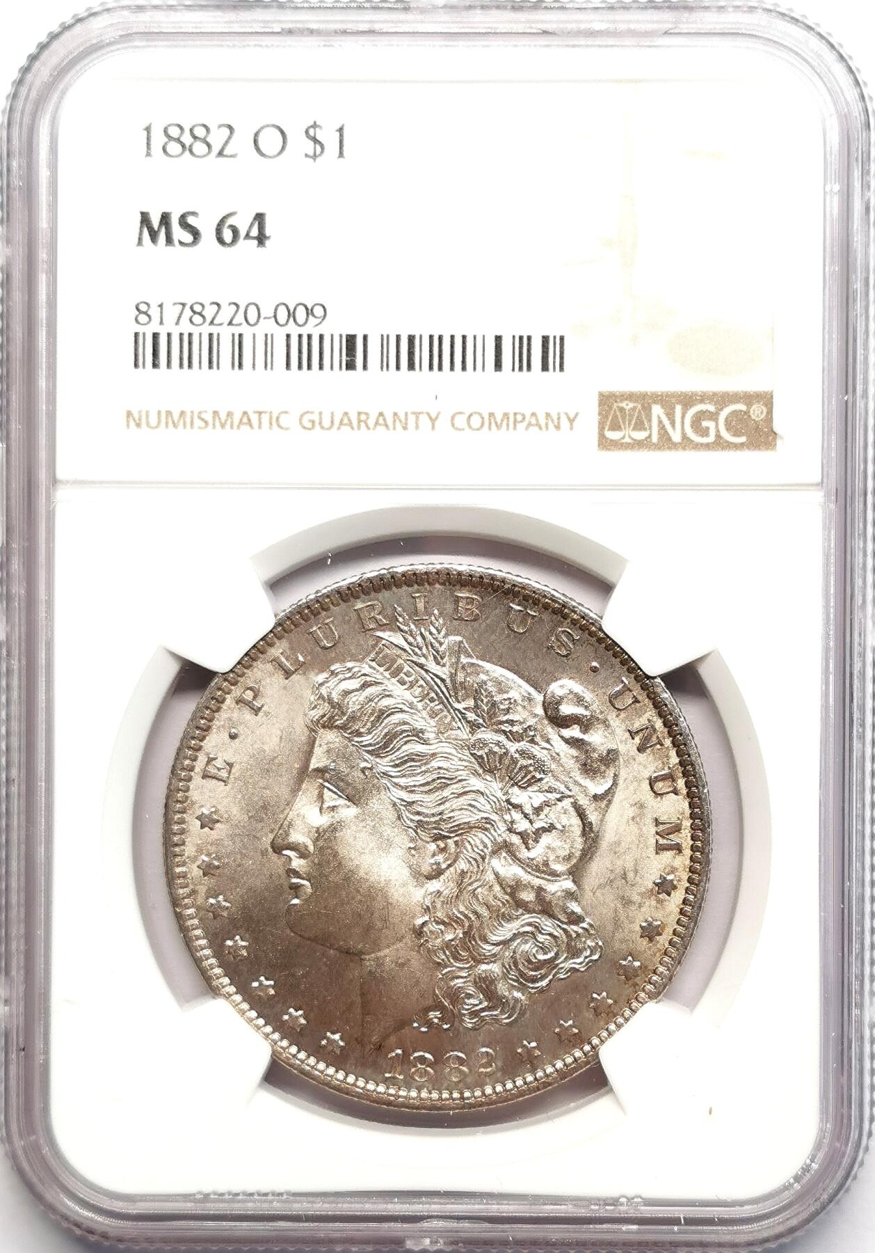 凡希社世界钱币微拍第二百七十八期 1882O美国摩根壹元NGC-MS64
