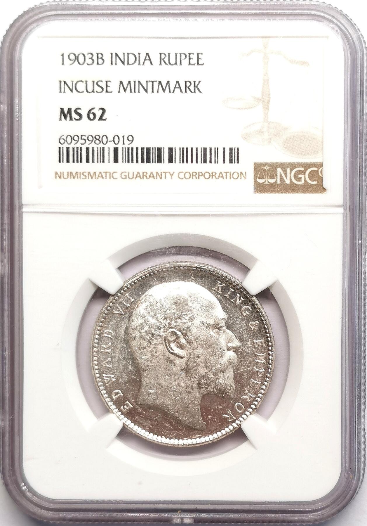 凡希社世界钱币微拍第二百七十八期 1903B英属印度爱七卢比NGC-MS62