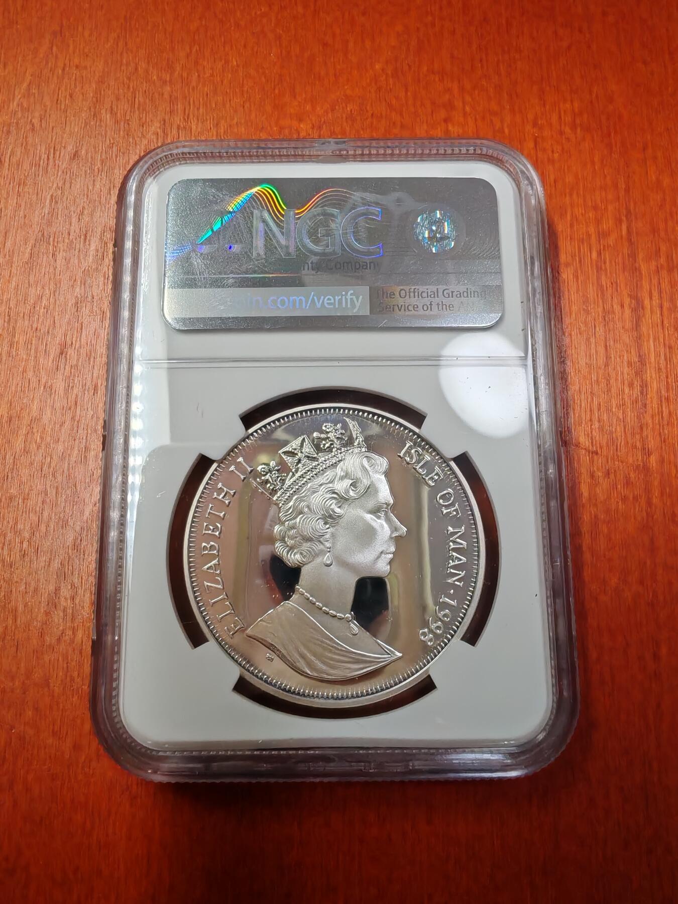 长老汇龙年精选第十三场拍卖 1998马恩1克朗马可波罗精制银币，NGC PF68UC，唯一季军，更高5枚