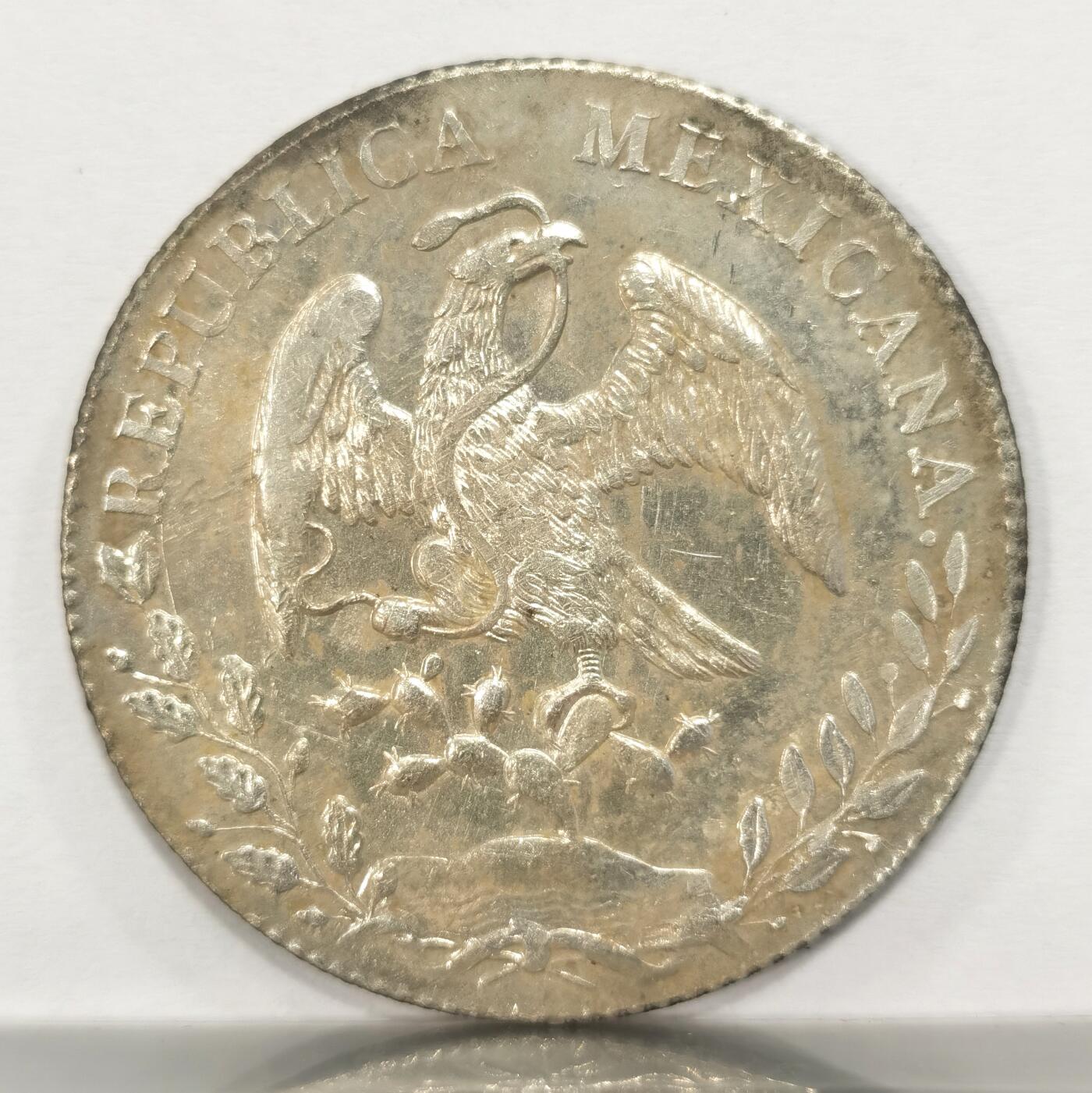 博洋堂世界钱币拍卖第106期（全场包邮） 墨西哥花边鹰洋Mo1895 8里亚尔 老包浆美品