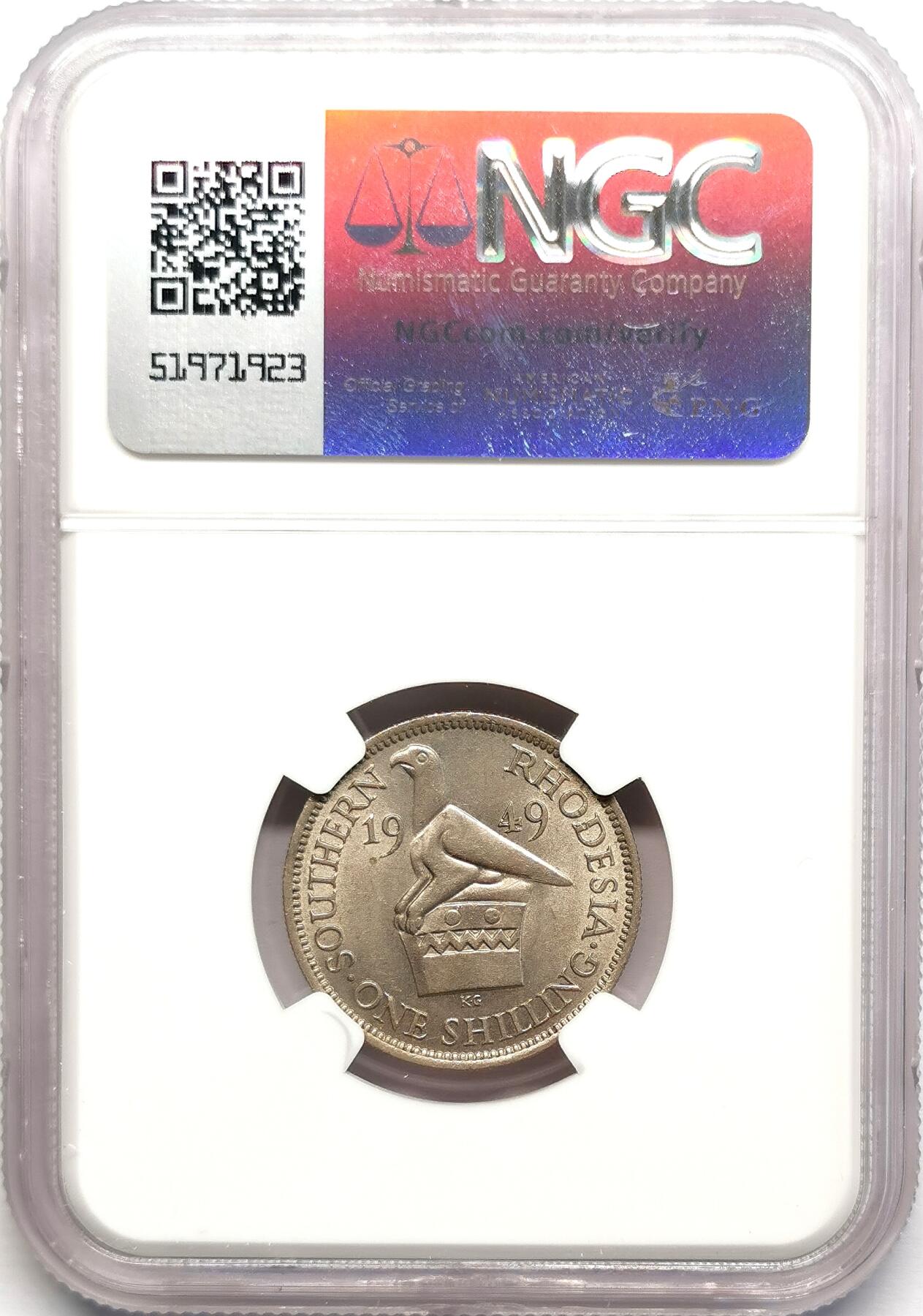 凡希社世界钱币微拍第二百七十八期 1949英属南罗得西亚乔六先令NGC-MS63