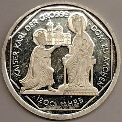 布加迪🐬～世界钱币(上海)🌾第 134 期 /  🇬🇧🇮🇳🇦🇺🇨🇦各国币及散币 - 德国🇩🇪 2000年 10马克纪念银币 亚堂1200周年纪念