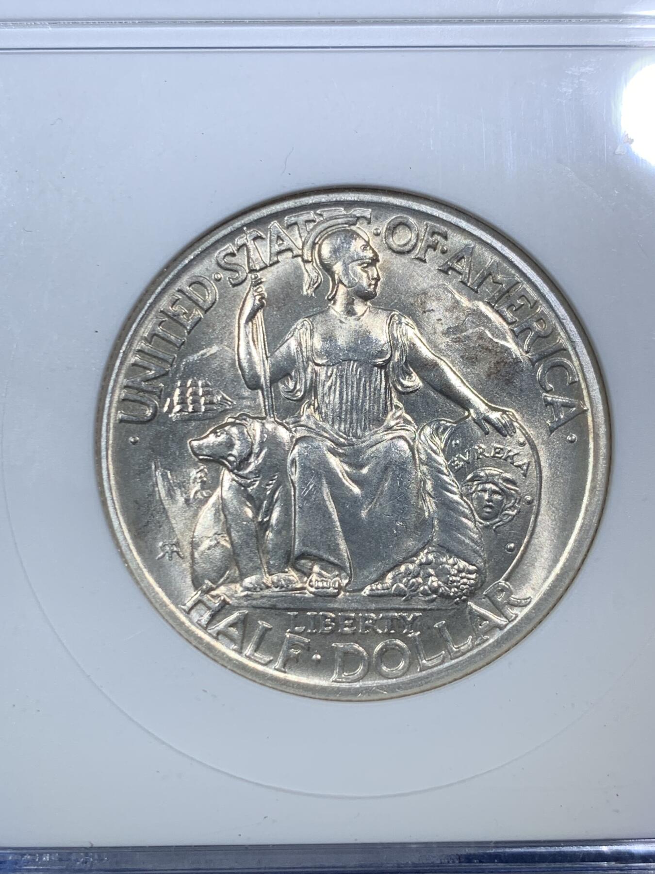 《竞宝斋》第292场- 周日，周一  2场连拍 （全场包邮） ANACS MS65 美国 1935年 圣地亚哥半美元 经典品种 漂亮设计 高分绝版小白盒 收藏一步到位