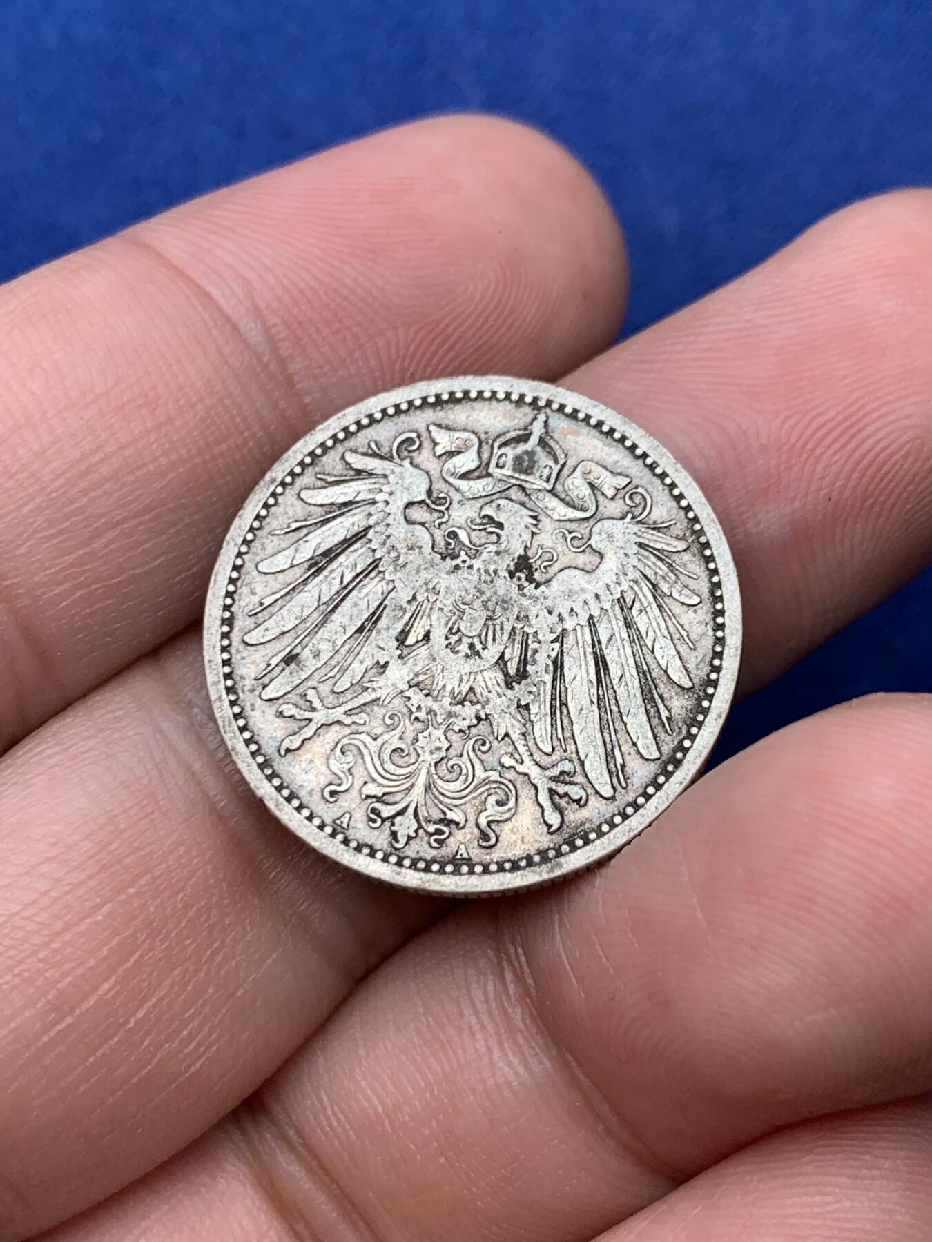 《竞宝斋》第292场- 周日，周一  2场连拍 （全场包邮） 德国1892+1875 帝国马克长翅短翅一对 ，早期长翅也难得