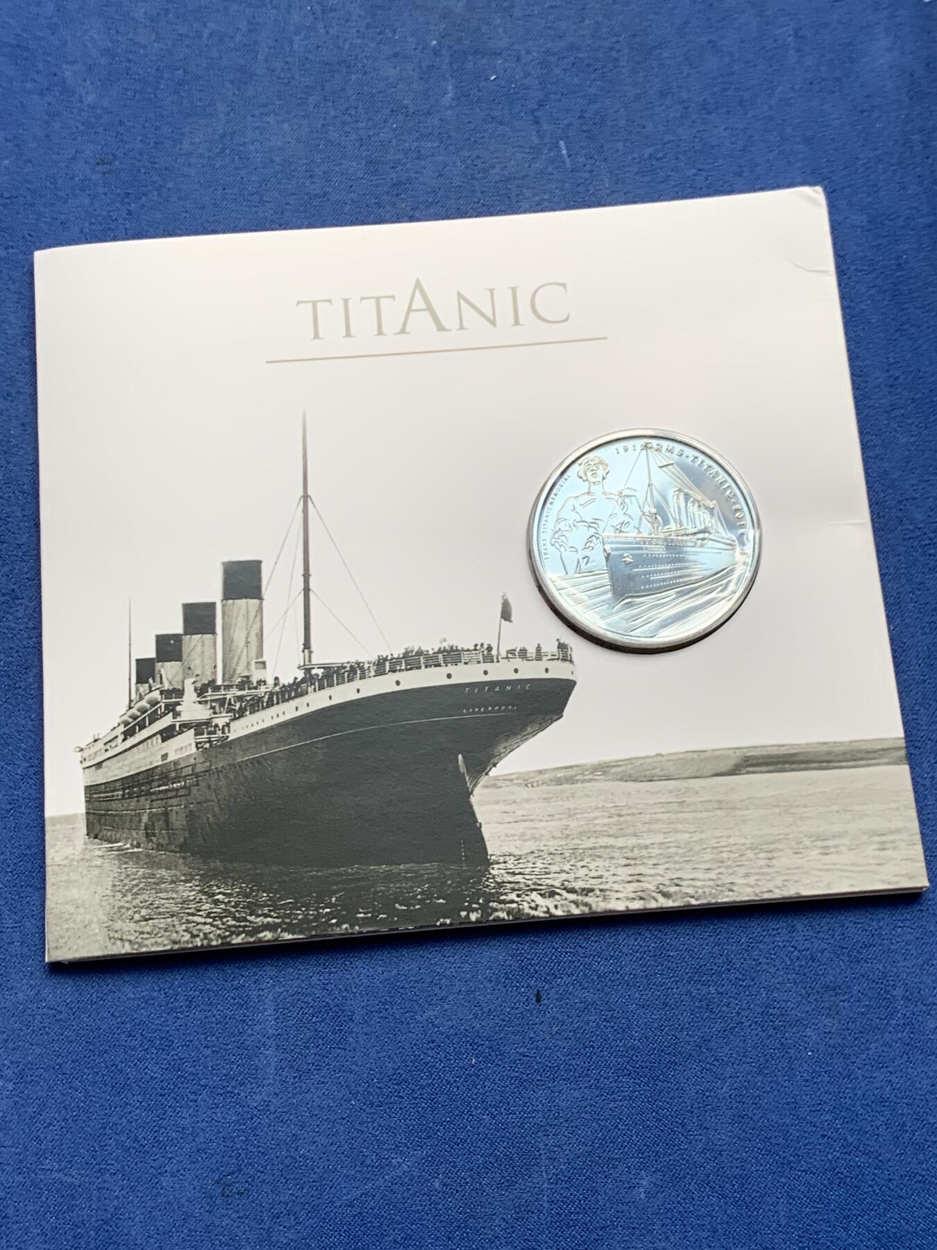 《竞宝斋》第292场- 周日，周一  2场连拍 （全场包邮） 英国皇家造币厂2012泰坦尼克号5英镑纪念币